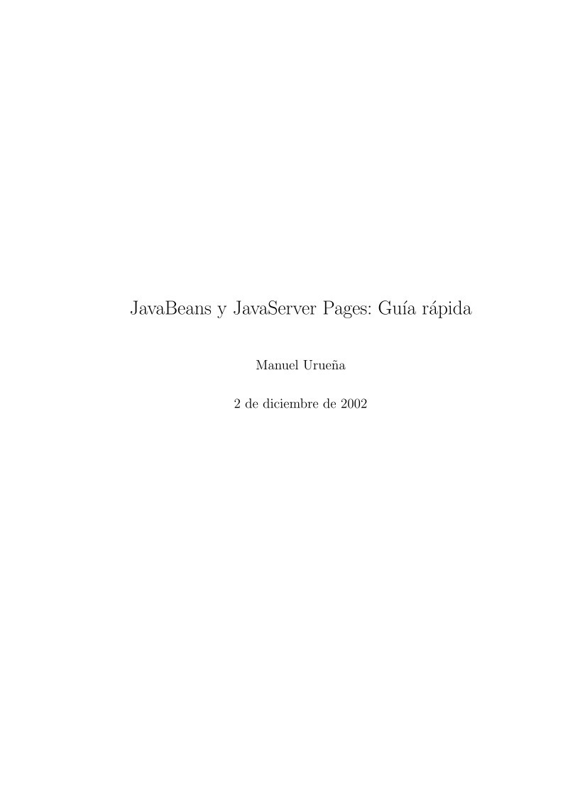 Imágen de pdf JavaBeans y JavaServer Pages: Guía rápida