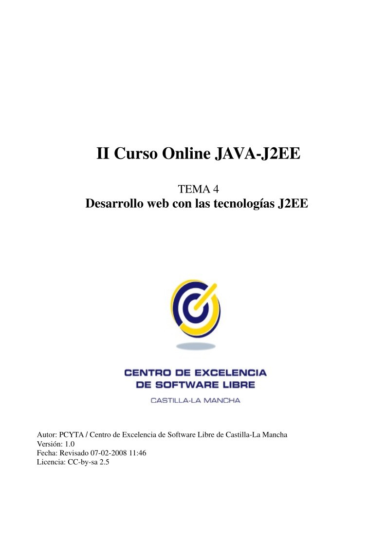 Imágen de pdf Tema 4 - Desarrollo web con las tecnologías J2EE