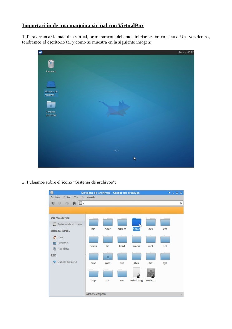 Imágen de pdf Importación de una maquina virtual con VirtualBox