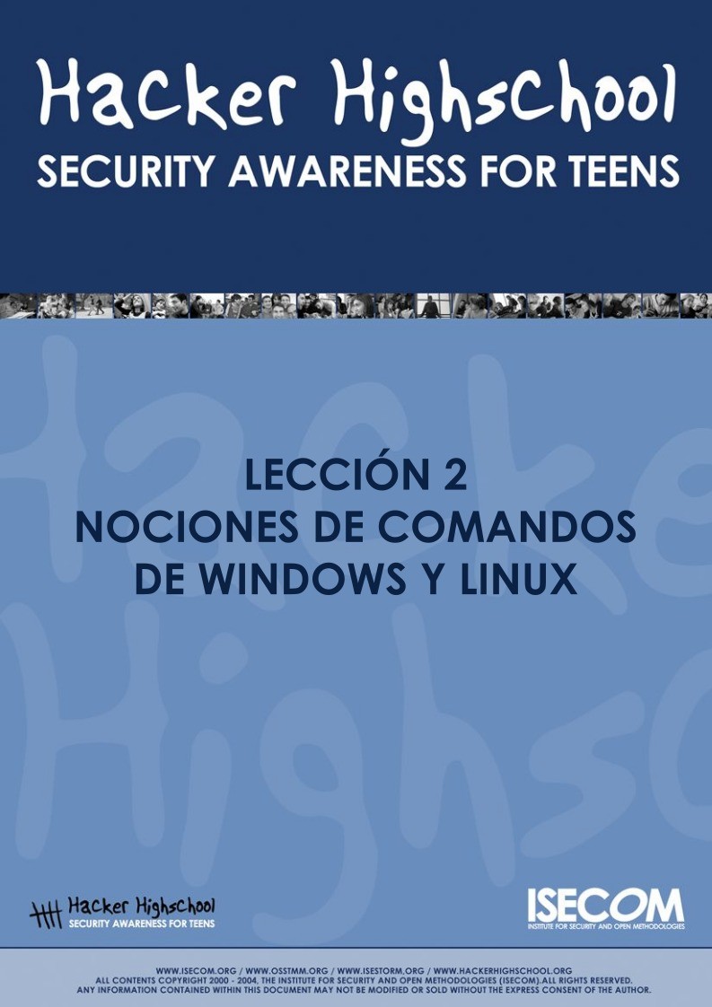 Imágen de pdf Lección 2 - Nociones de comandos Windows y Linux - Hacker Highschool