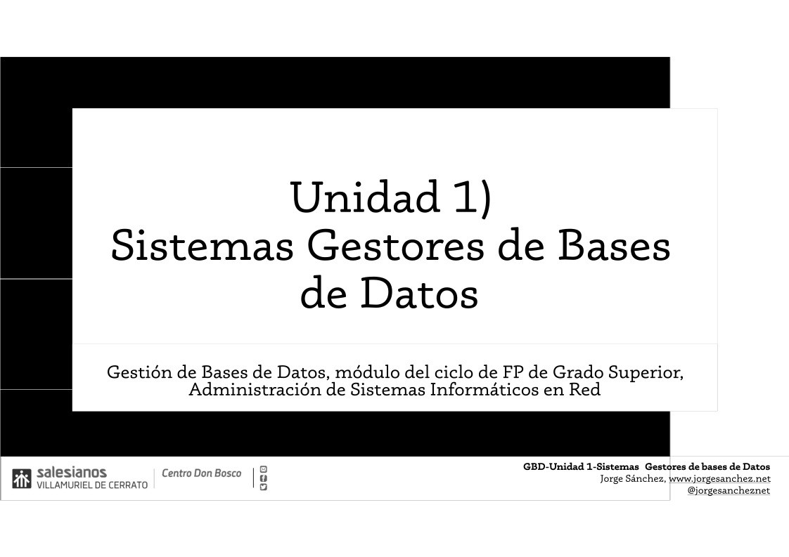 Imágen de pdf Unidad 1) Sistemas Gestores de Bases de Datos