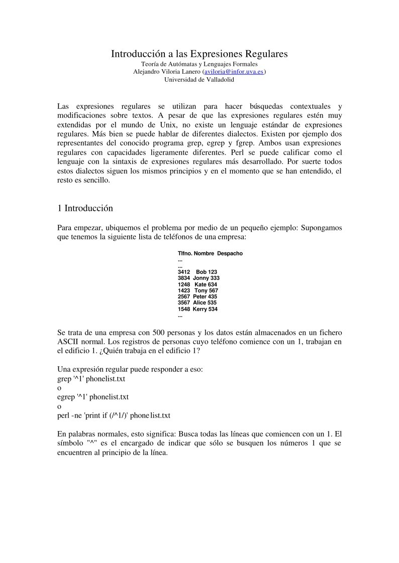 Imágen de pdf Introducción a las Expresiones Regulares