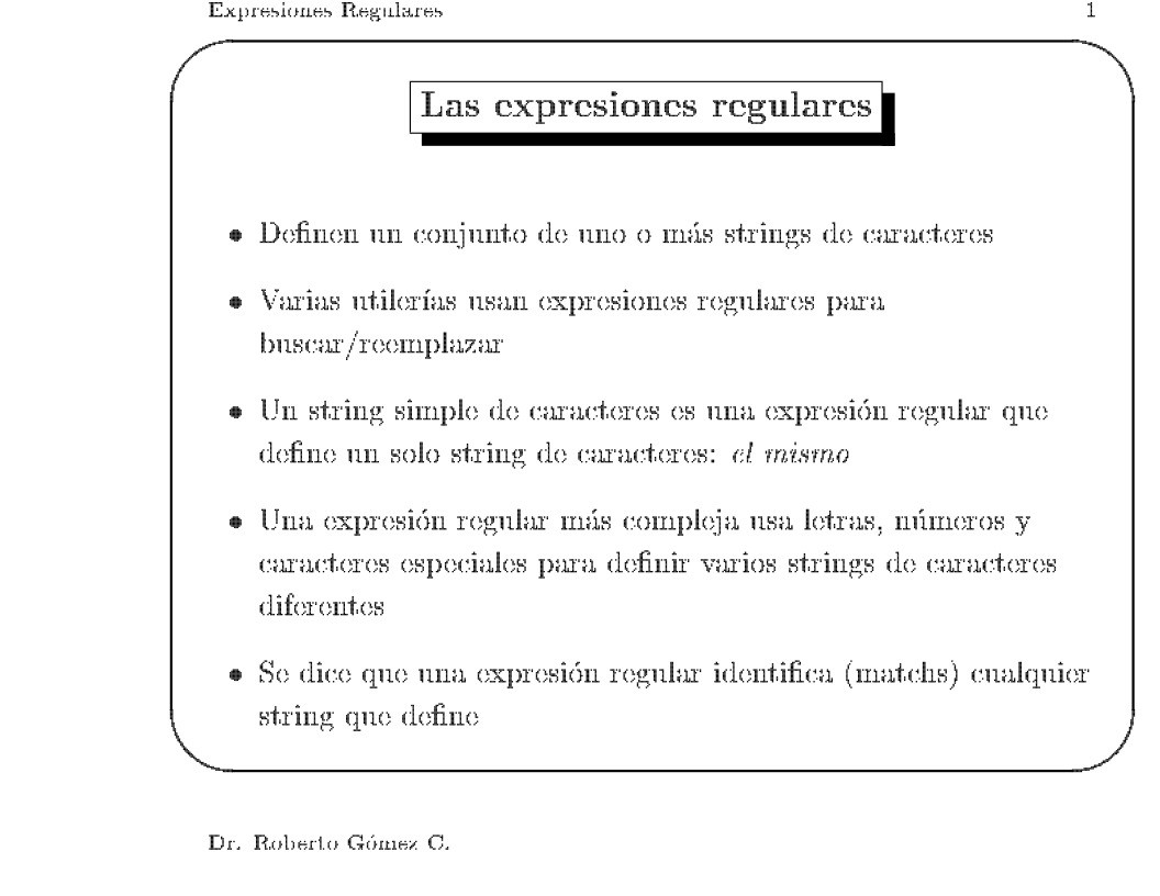 Imágen de pdf Las expresiones regulares