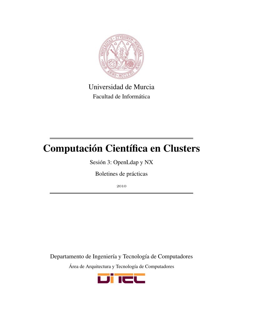 Imágen de pdf Sesión 3: OpenLdap y NX - Computación Científica en Clusters