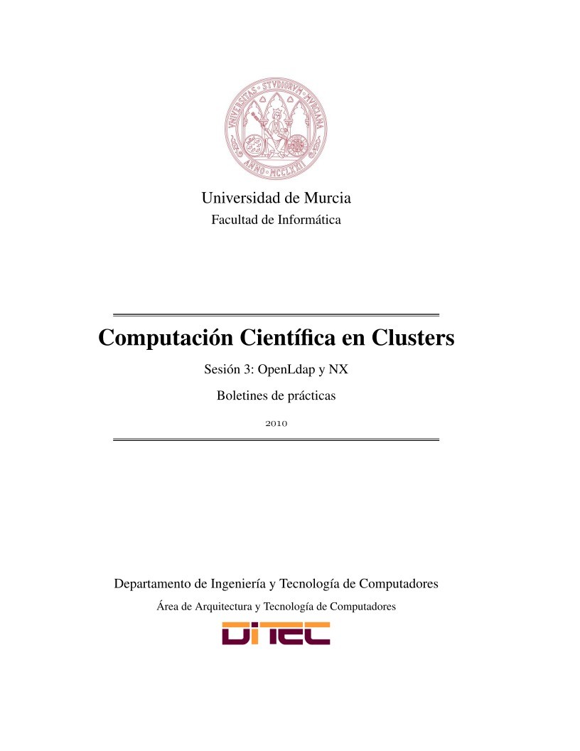 Imágen de pdf Sesión 3: OpenLdap y NX - Computación Científica en Clusters