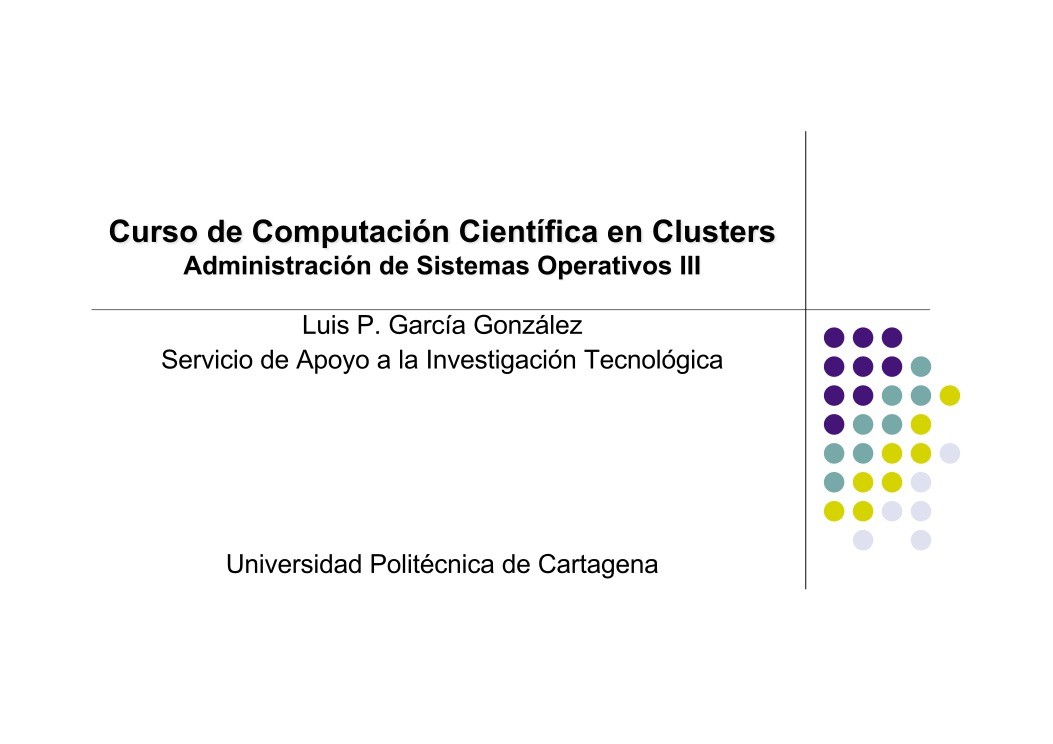 Imágen de pdf Administración de Sistemas Operativos III - Curso de Computación Científica en Clusters