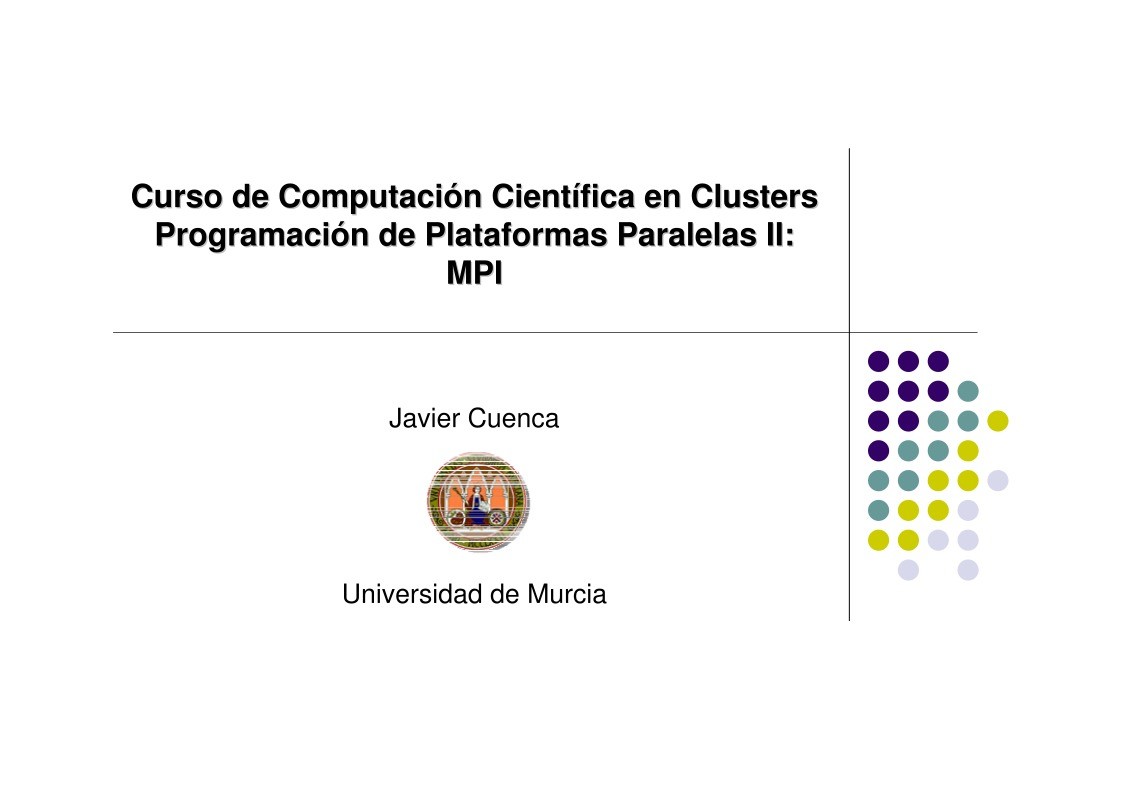 Imágen de pdf Programación de Plataformas Paralelas II - Curso de Computación Científica en Clusters