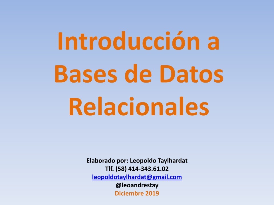 Imágen de pdf Introducción a Bases de Datos Relacionales