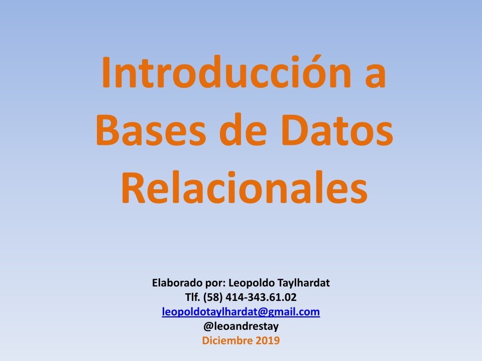 Imágen de pdf Introducción a Bases de Datos Relacionales