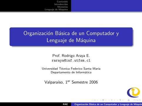 Imágen de pdf Organización Básica de un Computador y Lenguaje de Máquina