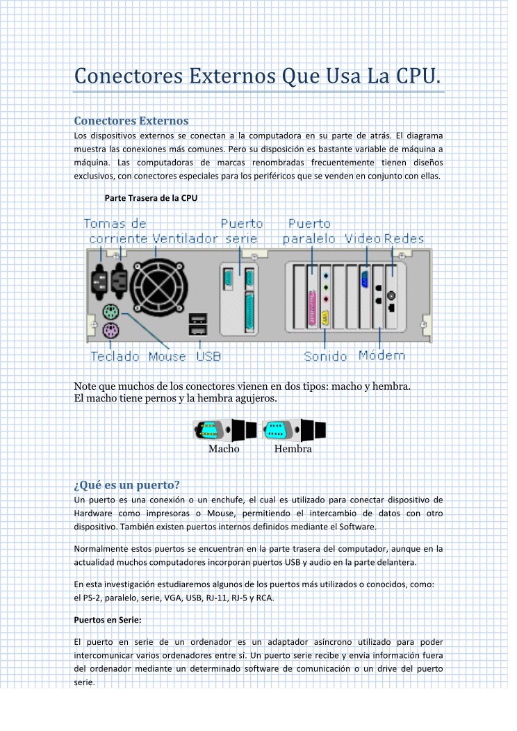 Imágen de pdf Conectores externos que usa la CPU