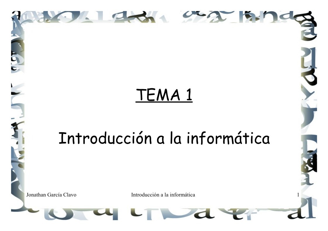 Imágen de pdf Tema 1 - Introducción a la informática