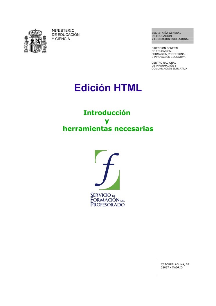Imágen de pdf Edición HTML - Introducción y herramientas necesarias