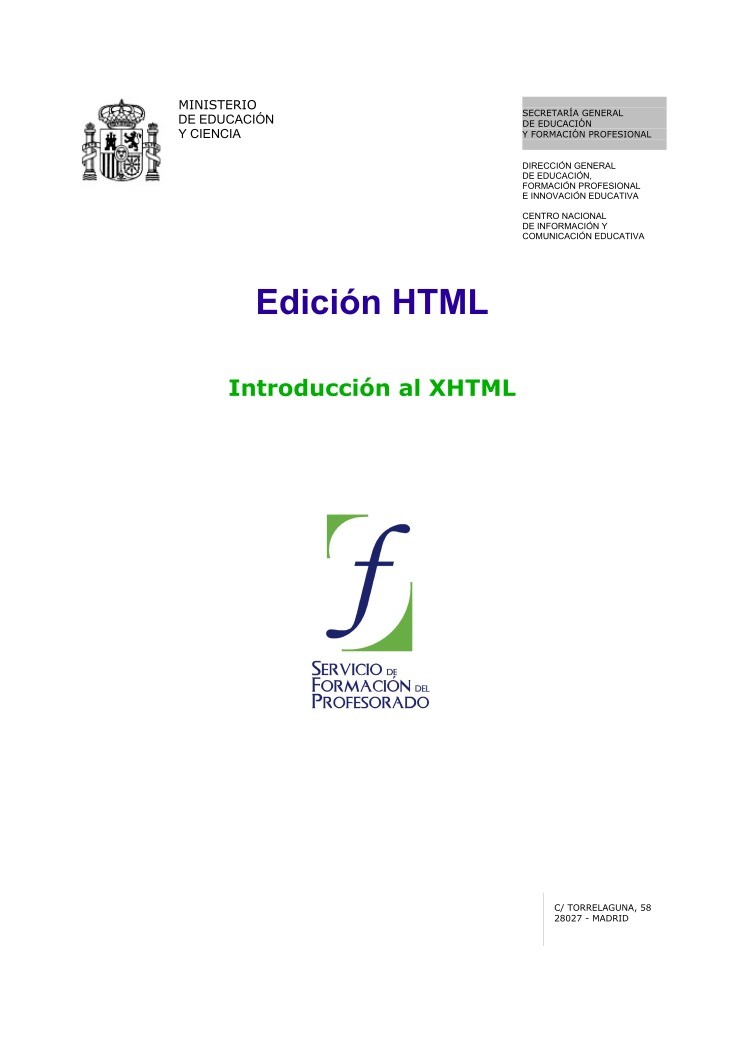 Imágen de pdf Edición HTML - Introducción al XHTML
