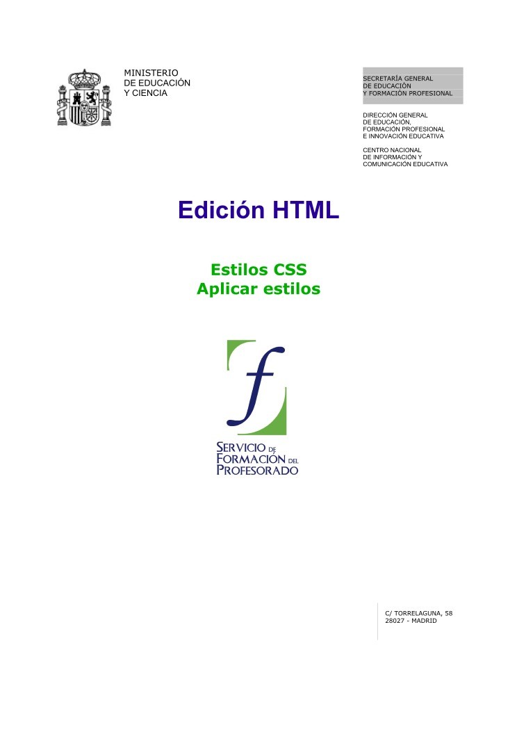 Imágen de pdf Edición HTML - Estilos CSS - Aplicar estilos