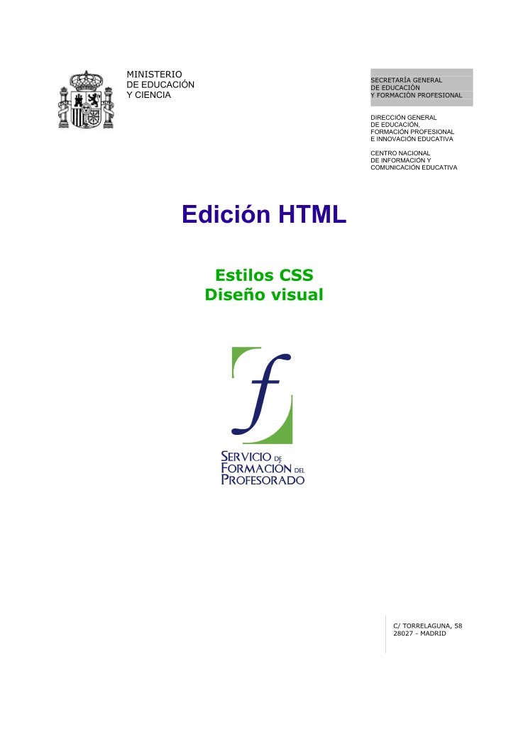 Imágen de pdf Edición HTML - Estilos CSS - Diseño visual