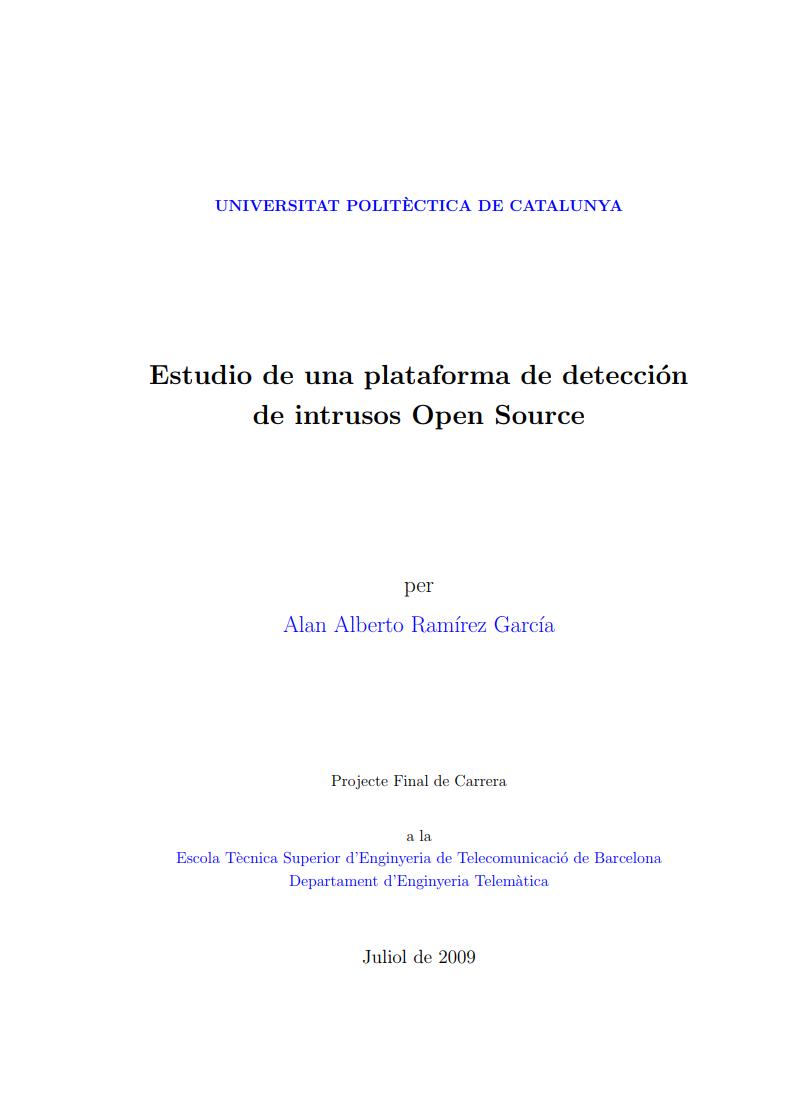 Imágen de pdf Estudio de una plataforma de detección de intrusos Open Source