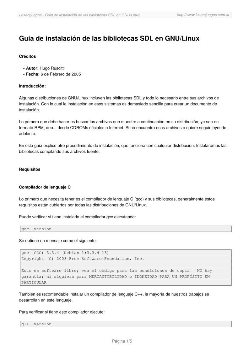 Imágen de pdf Guia de instalación de las bibliotecas SDL en GNU/Linux