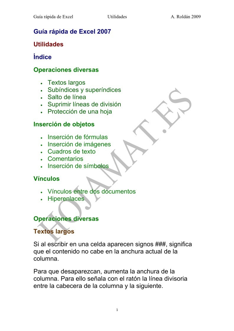 Imágen de pdf Utilidades - Guía rápida de Excel 2007