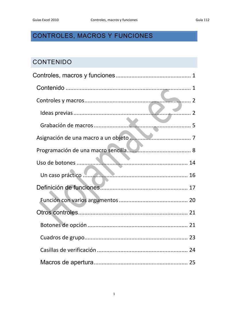 Imágen de pdf Controles, macros y funciones - Guía de Excel 2007