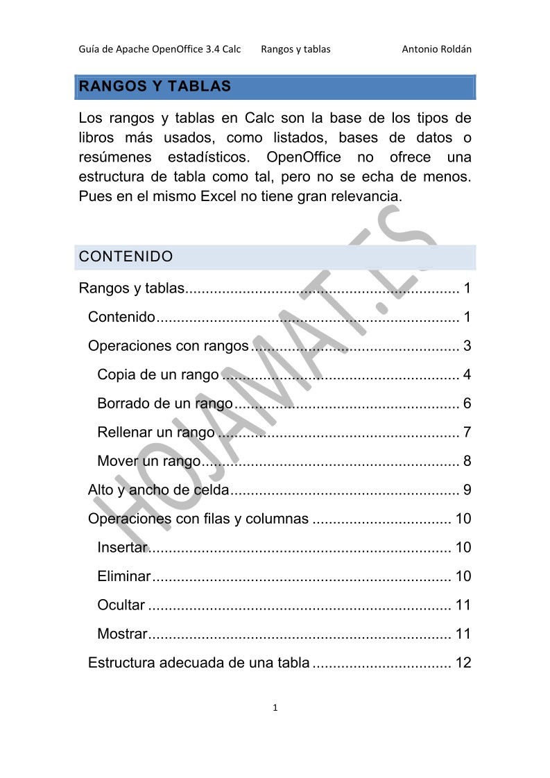 Imágen de pdf Rangos y tablas - Guía de Apache OpenOffice 3.4 Calc