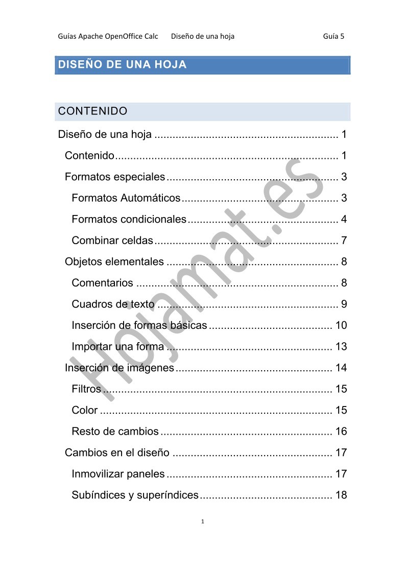 Imágen de pdf Diseño de una hoja - Guía de Apache OpenOffice Calc