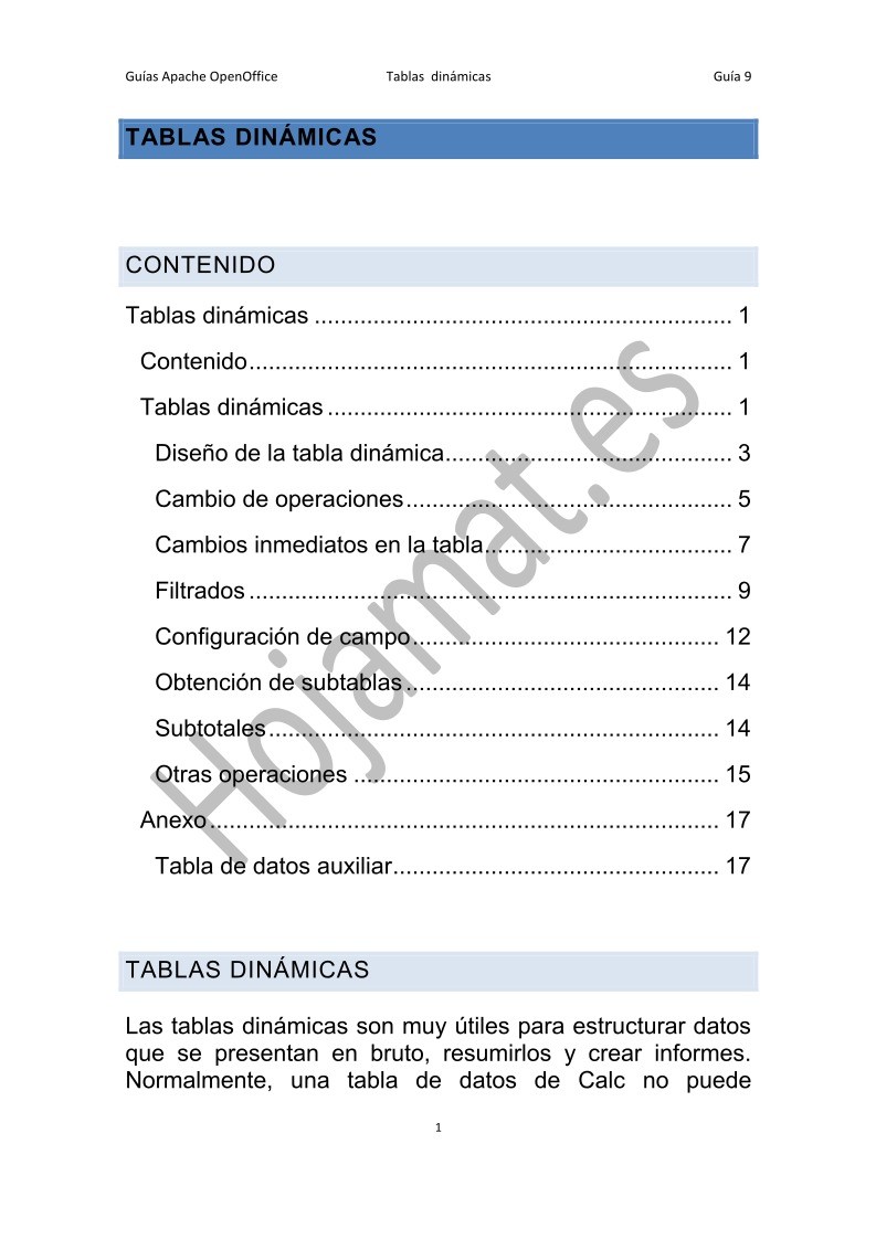 Imágen de pdf Tablas dinámicas - Guías Apache OpenOffice Calc