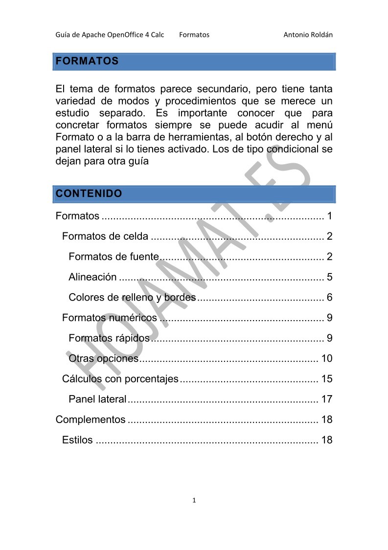 Imágen de pdf Formatos - Guía de Apache OpenOffice 4 Calc