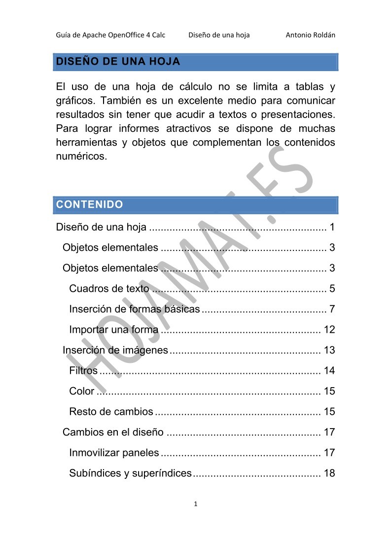 Imágen de pdf Diseño de una hoja - Guía de Apache OpenOffice 4 Calc