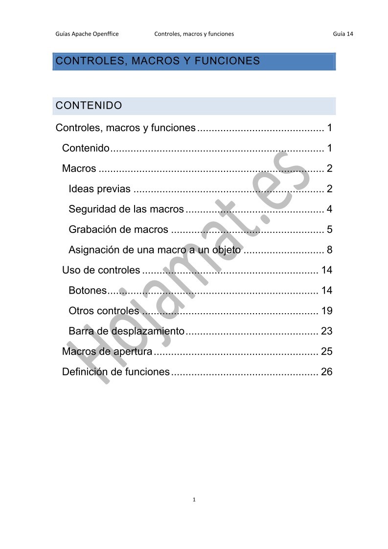 Imágen de pdf Controles, Macros y Funciones - Guías Apache OpenOffice