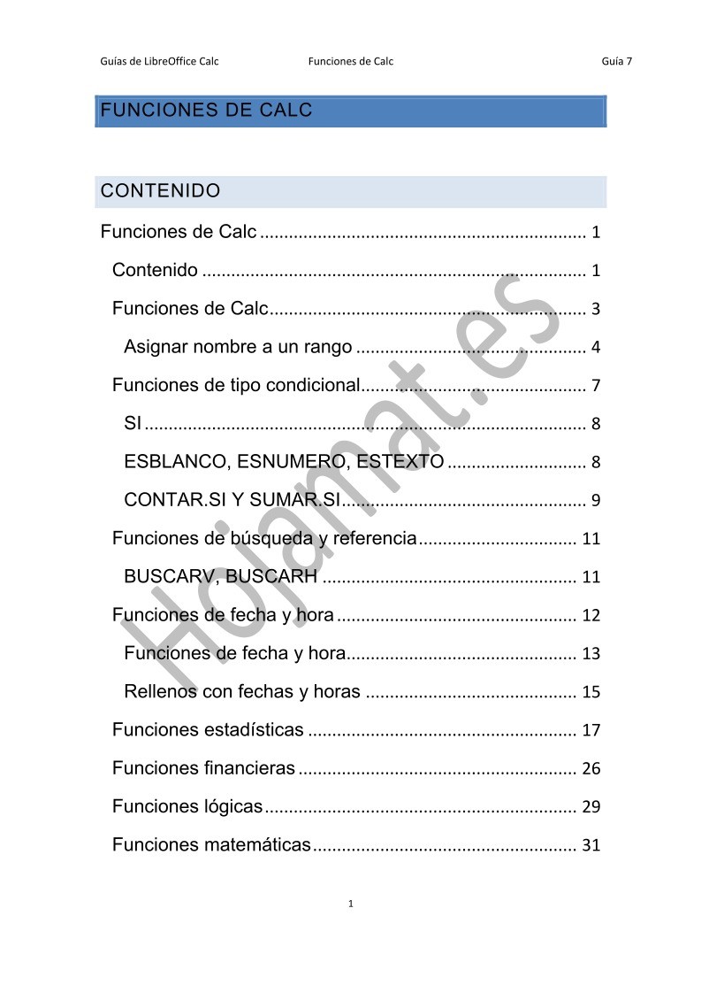 Imágen de pdf Funciones de Calc - Guía de LibreOffice Calc