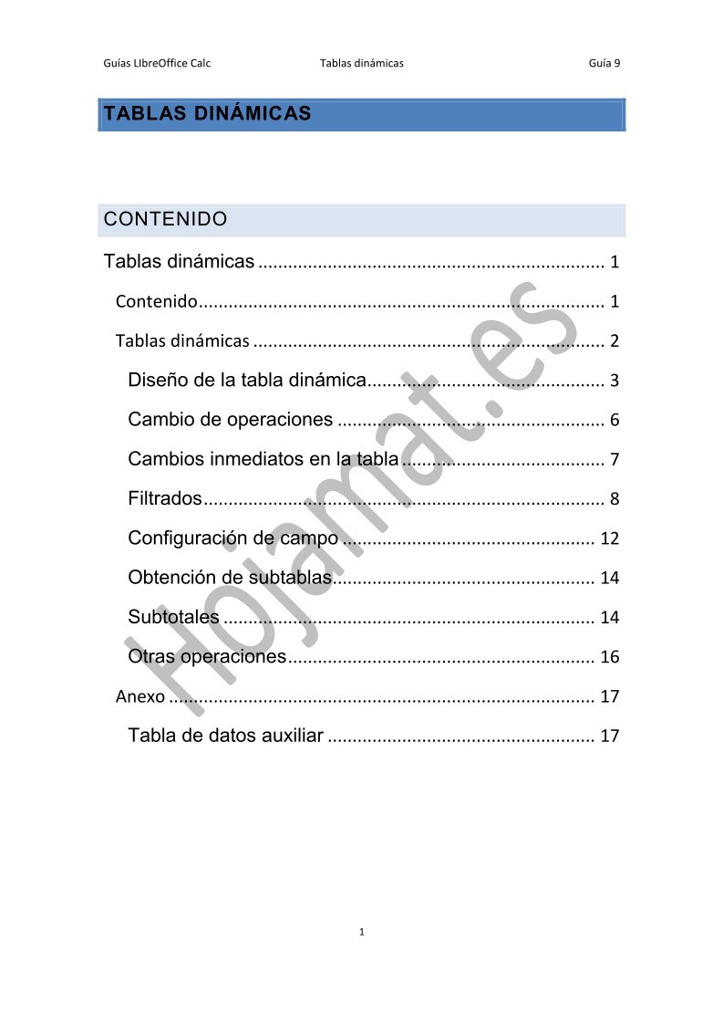 Imágen de pdf Tablas dinámicas - Guía de LibreOffice Calc
