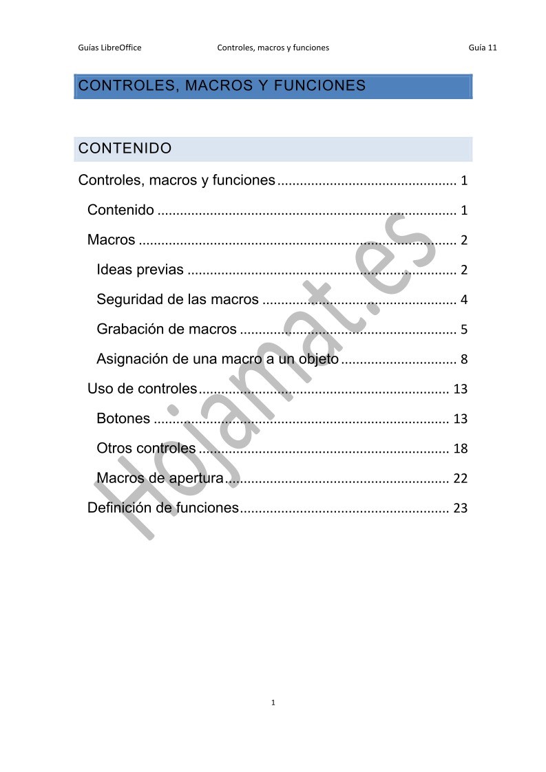 Imágen de pdf Controles, Macros y Funciones - Guía de LibreOffice