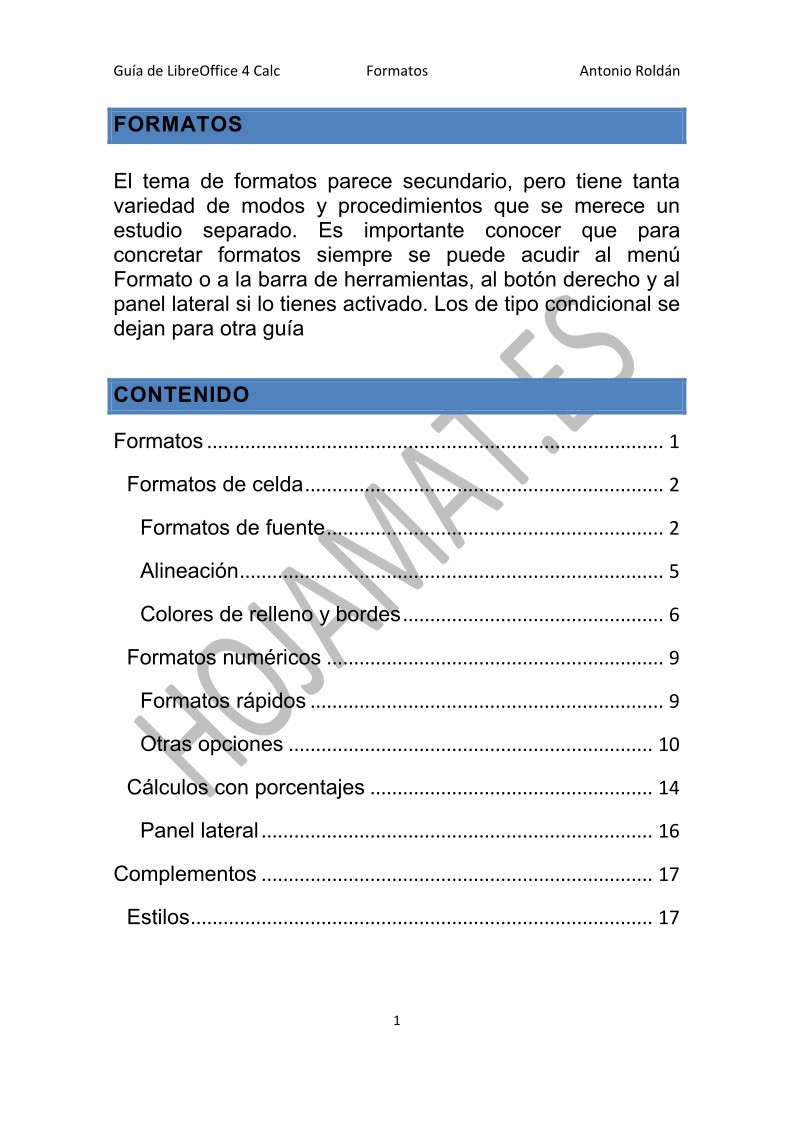 Imágen de pdf Formatos - Guía de LibreOffice 4 Calc