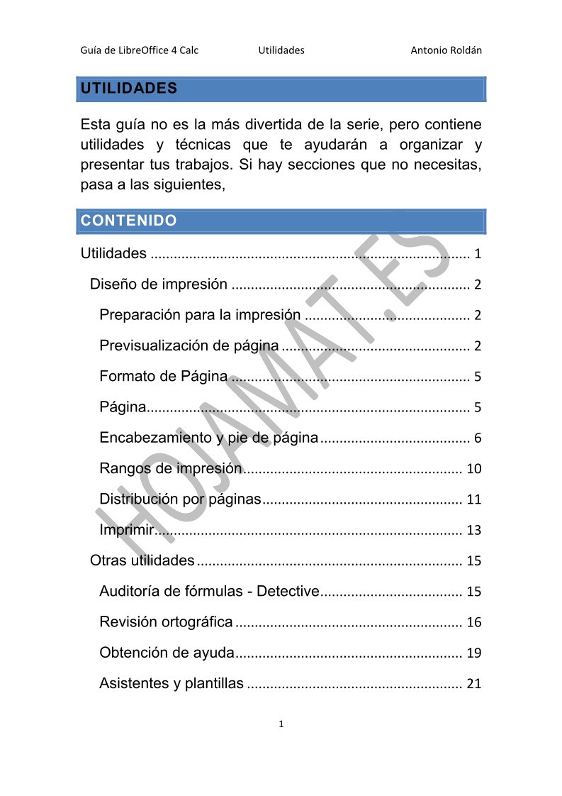 Imágen de pdf Guía de LibreOffice 4 Calc - Utilidades