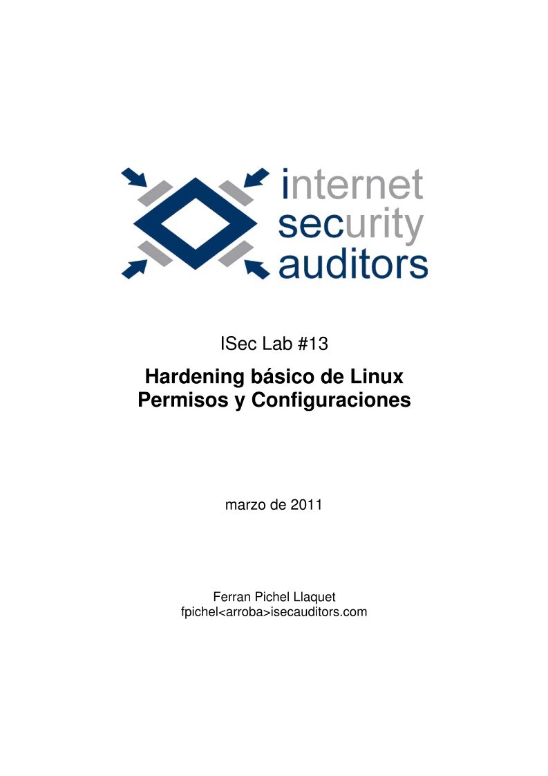 Imágen de pdf ISecLab #13 - Hardening Básico de Linux - Permisos y Configuraciones