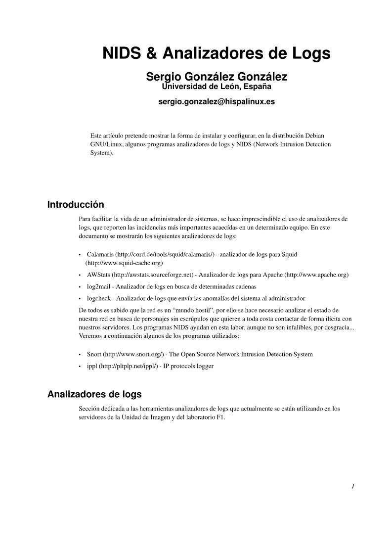 Imágen de pdf NIDS & Analizadores de Logs