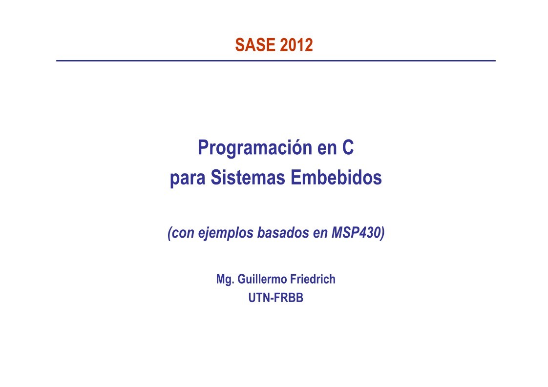 Imágen de pdf Programación en C para Sistemas Embebidos (con ejemplos basados en MSP430)