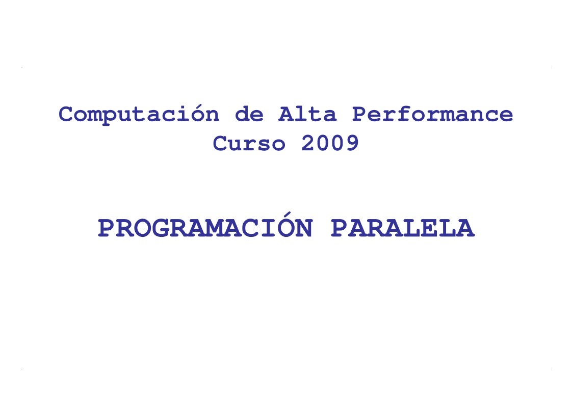 Imágen de pdf Programación paralela - Computación de Alta Performance