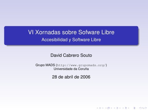 Imágen de pdf VI Xornadas sobre Sofware Libre - Accesibilidad y Software Libre