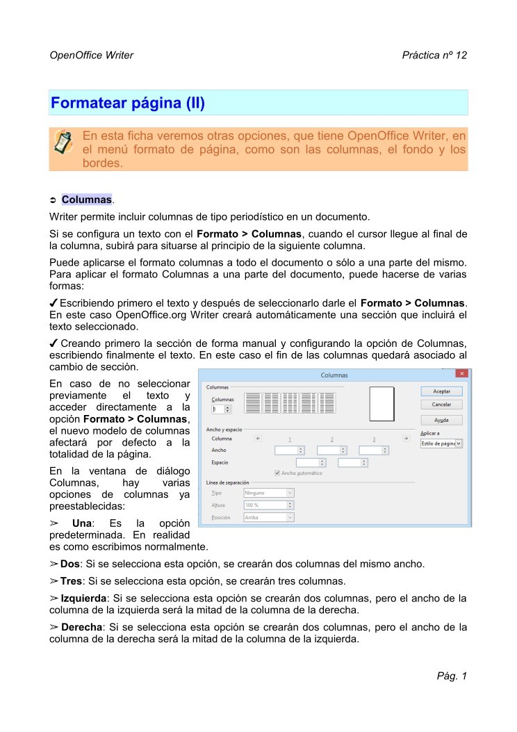 Imágen de pdf Formatear página (II) - OpenOffice Writer