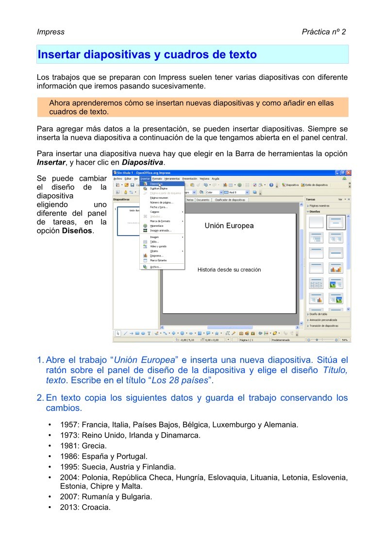 Imágen de pdf Impress - Insertar diapositivas y cuadros de texto
