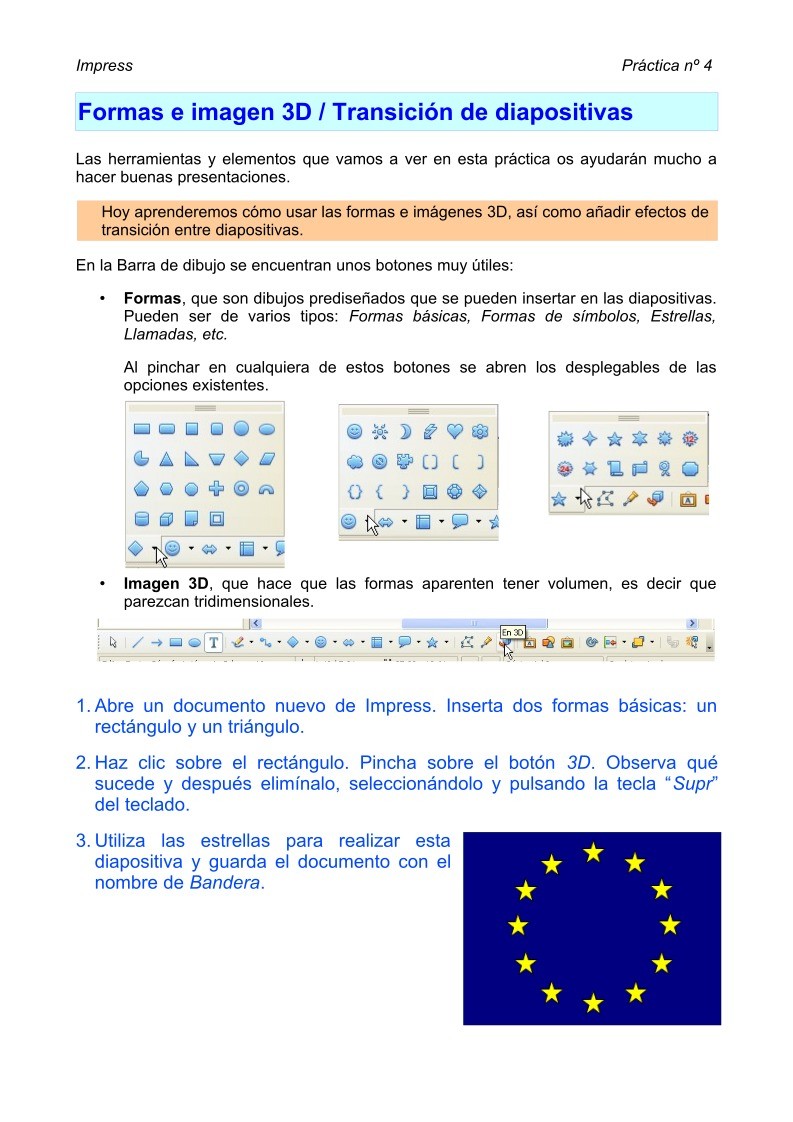 Imágen de pdf Impress - Formas e imagen 3D / Transición de diapositivas