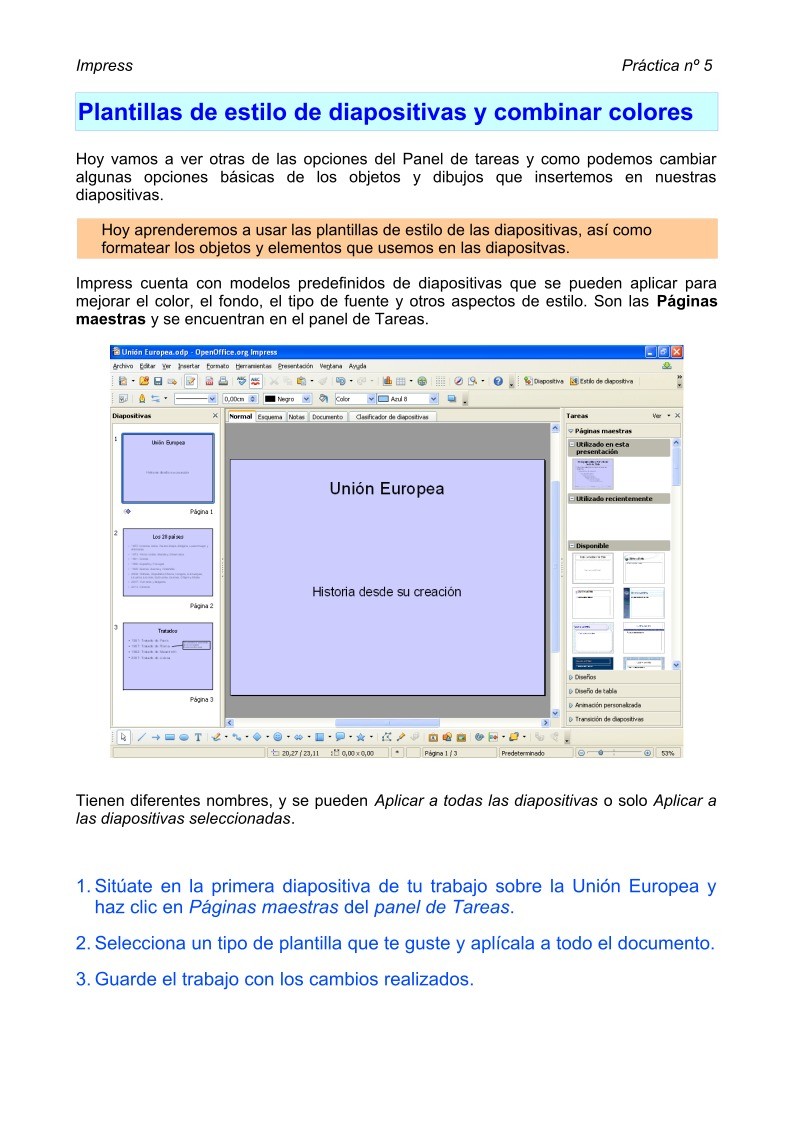 Imágen de pdf Impress - Plantillas de estilo de diapositivas y combinar colores