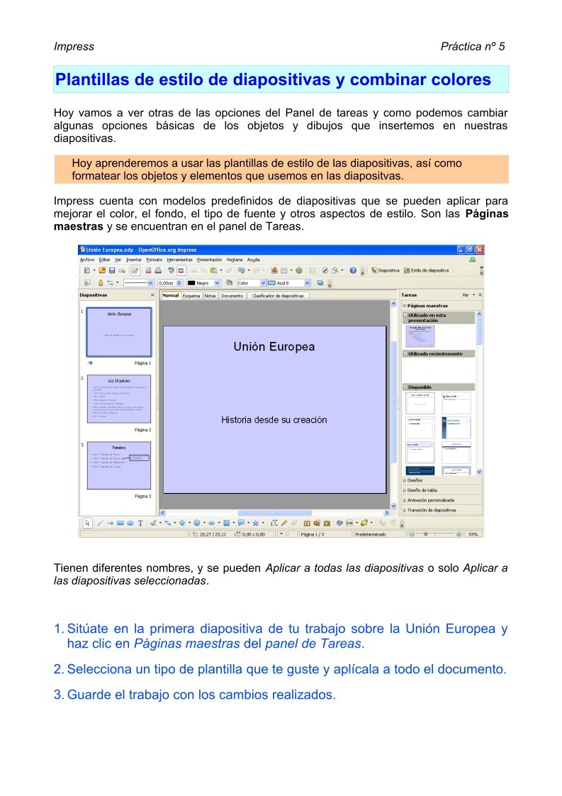 Imágen de pdf Impress - Plantillas de estilo de diapositivas y combinar colores