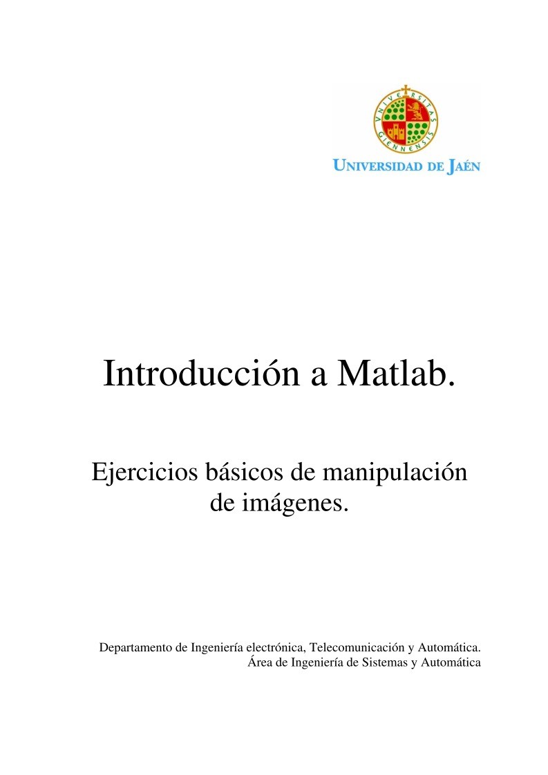 Imágen de pdf Introducción a Matlab - Ejercicios básicos de manipulación de imágenes