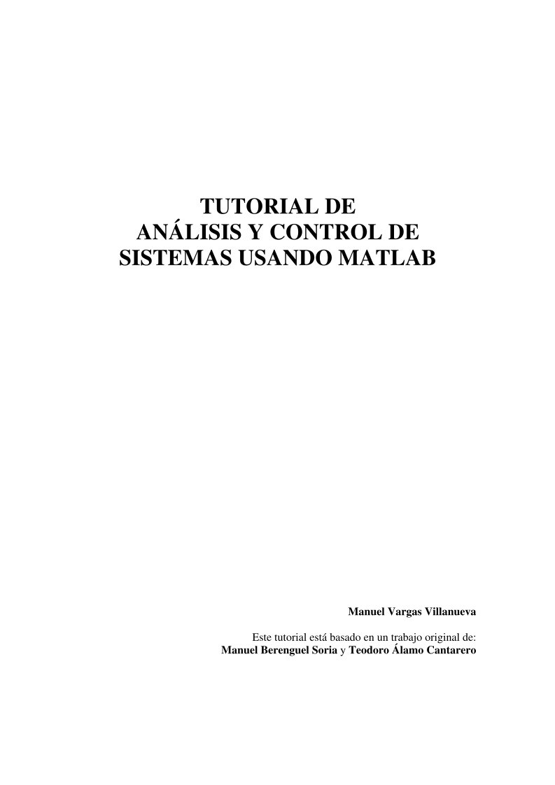 Imágen de pdf Tutorial de análisis y control de sistemas usando Matlab