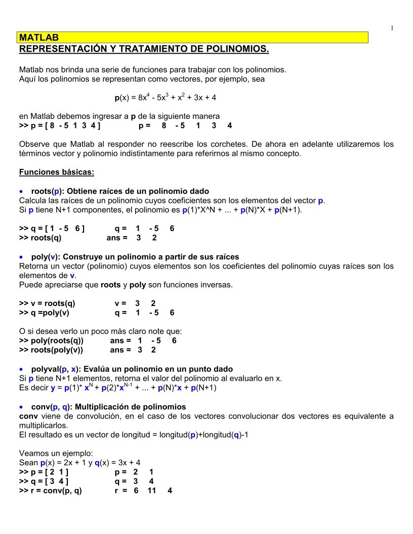 Imágen de pdf Matlab representación y tratamiento de polinomios