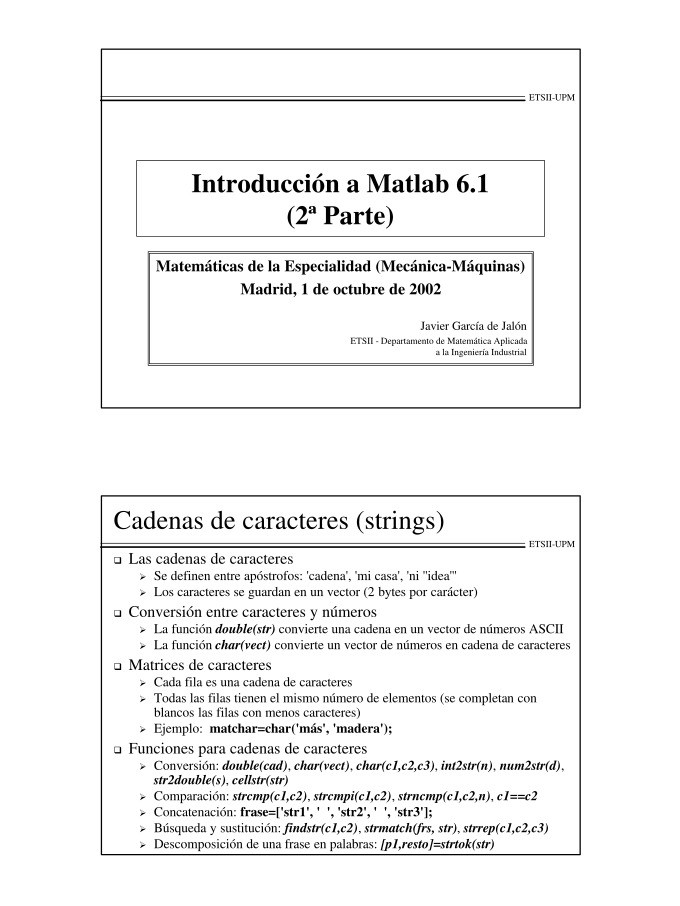Imágen de pdf Introducción a Matlab 6.1 (2ª Parte)