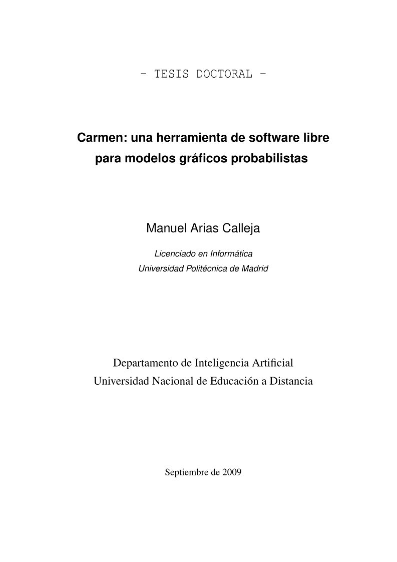 Imágen de pdf Carmen: una herramienta de software libre para modelos gráficos probabilistas